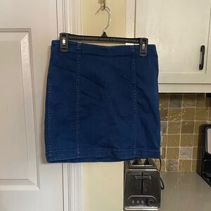 Free People Deep Blue Denim Mini Skirt